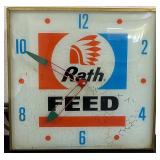 Antique "RATH FEED" Light Up Sign