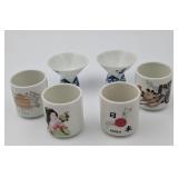 6 Japanese Souvenir Ochoko (Sake Cups)
