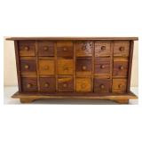 Vintage Wooden Apothecary Cabinet w/ 18 Drawers