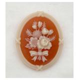 "Avon" Incolay Stone Floral Oval Pin