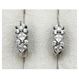 Pretty Sterling Silver & CZ Hoop Earrings