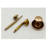 14K Antique Tux Shirt Studs & Krementz Stud