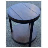 Modern Style Round Dark Wood Side Table