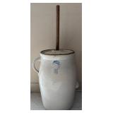 Vintage Stoneware Crock Butter Churn
