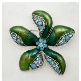 Pretty "Monet" 5 Petal Flower Pin