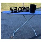 Iron Board, Trash Can, Welcome Sign