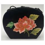 Nice Vintage Embroidered Black Silk "Night" Purse