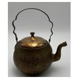 Brass Etched Tea Pot