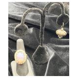 Sterling Opal Ring, 925 Silver Earring Sterling Opal Ring, 925 Silver Earring