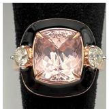 GGA 14K 2-tone Gold Morganite & Diamond Ring GGA 14K 2-tone Gold Morganite & Diamond Ring