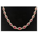 GIA Platinum RARE Burmese Ruby & Diamond Necklace GIA Platinum RARE Burmese Ruby & Diamond Necklace