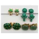 4 Pair of Different Green Ear Clips 4 Pair of Different Green Ear Clips