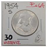 1954-S Franklin Silver Half Dollar 1954-S Franklin Silver Half Dollar
