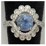 GIA Certified Platinum Sapphire And Diamond Ring GIA Certified Platinum Sapphire And Diamond Ring