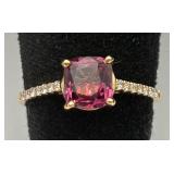 IAS 18K Yellow Gold Spinel & Diamond Ring IAS 18K Yellow Gold Spinel & Diamond Ring