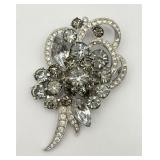 Beautiful �Eisenberg� Smokey/Clear Rhinestone Pin Beautiful �Eisenberg� Smokey/Clear Rhinestone Pin