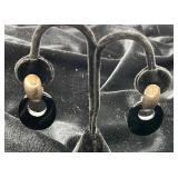 Silver 925 Black Loop Earrings Silver 925 Black Loop Earrings
