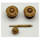 Vintage Gold Tone Tux Shirt Studs Vintage Gold Tone Tux Shirt Studs