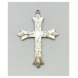 Lovely Etched Sterling Silver Cross Pendant Lovely Etched Sterling Silver Cross Pendant