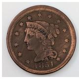 1851 Braided Hair Large Cent 1851 Braided Hair Large Cent