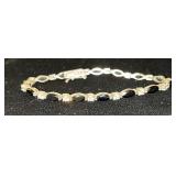 Silver 925 Sapphire w/Clear Stone Bracelet Silver 925 Sapphire w/Clear Stone Bracelet