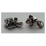 Vintage Sterling Flower Ear Screws Vintage Sterling Flower Ear Screws