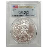 2017 Silver Eagle Dollar, PCGS MS70 2017 Silver Eagle Dollar, PCGS MS70