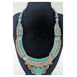 Tibetan Sterling w/Green & Blue Turquoise Necklace Tibetan Sterling w/Green & Blue Turquoise Necklace