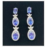 O. Friedman Platinum, Tanzanite & Diamond Earrings O. Friedman Platinum, Tanzanite & Diamond Earrings