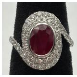 G.I.A Certified Platinum Ruby & Diamond Ring G.I.A Certified Platinum Ruby & Diamond Ring