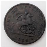 1850 Bank of Upper Canada 1 Penny Coin 1850 Bank of Upper Canada 1 Penny Coin