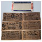 6 Replica Confederate Bills 6 Replica Confederate Bills