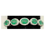 AIGL Platinum Emerald & Diamond Bracelet AIGL Platinum Emerald & Diamond Bracelet