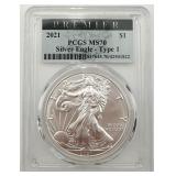 2021 Silver Eagle Dollar, PCGS MS70 2021 Silver Eagle Dollar, PCGS MS70