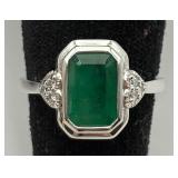 GGA Platinum Emerald & Diamond Ring GGA Platinum Emerald & Diamond Ring