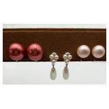 3 Pair of Fancy Pearl Fashion Ear Clips 3 Pair of Fancy Pearl Fashion Ear Clips