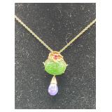 Fabulous Silver 925 Jadeite/Ruby Necklace Fabulous Silver 925 Jadeite/Ruby Necklace