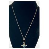 Vintage Simmons Necklace with Aqua Stone Vintage Simmons Necklace with Aqua Stone