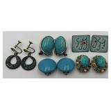 Lot of Silver & Gold Toned Bule Colored Ear Clips Lot of Silver & Gold Toned Bule Colored Ear Clips