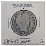 1906-D Barber Half Dollar 1906-D Barber Half Dollar