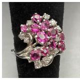 14K White Gold Pink Gemstone & Diamond Ring 14K White Gold Pink Gemstone & Diamond Ring