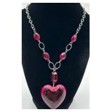 Hot Pink Lucite Heart Necklace Hot Pink Lucite Heart Necklace