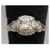 AIG Certified 18K Whit Gold & Diamond Unity Ring AIG Certified 18K Whit Gold & Diamond Unity Ring