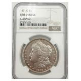 1891-O Morgan Silver Dollar, NGC Fine Details 1891-O Morgan Silver Dollar, NGC Fine Details