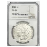 1900 Morgan Silver Dollar, NGC MS 61 1900 Morgan Silver Dollar, NGC MS 61