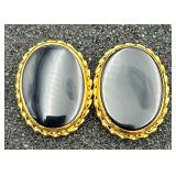 Pair Of 14K Gold and Onyx Earrings Pair Of 14K Gold and Onyx Earrings