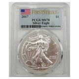 2017 Silver Eagle Dollar, PCGS MS70 2017 Silver Eagle Dollar, PCGS MS70