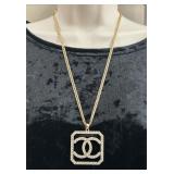 Rhinestone �Chanel� Style Pendant on Chain Rhinestone �Chanel� Style Pendant on Chain