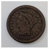 1850 Braided Hair Large Cent 1850 Braided Hair Large Cent