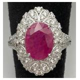 GIA Platinum Burma Sapphire & Diamond Ring GIA Platinum Burma Sapphire & Diamond Ring